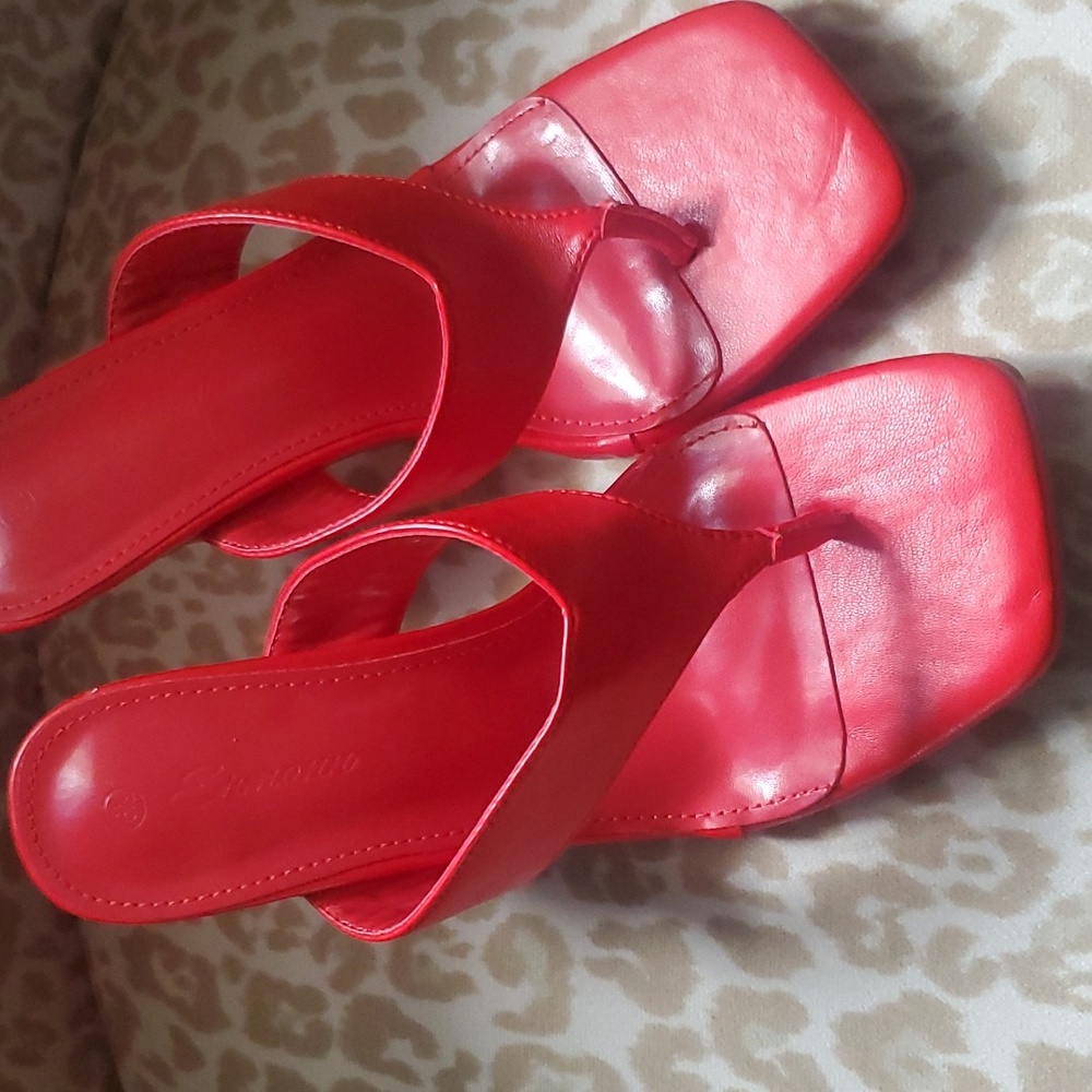 Womens Red heel sandals